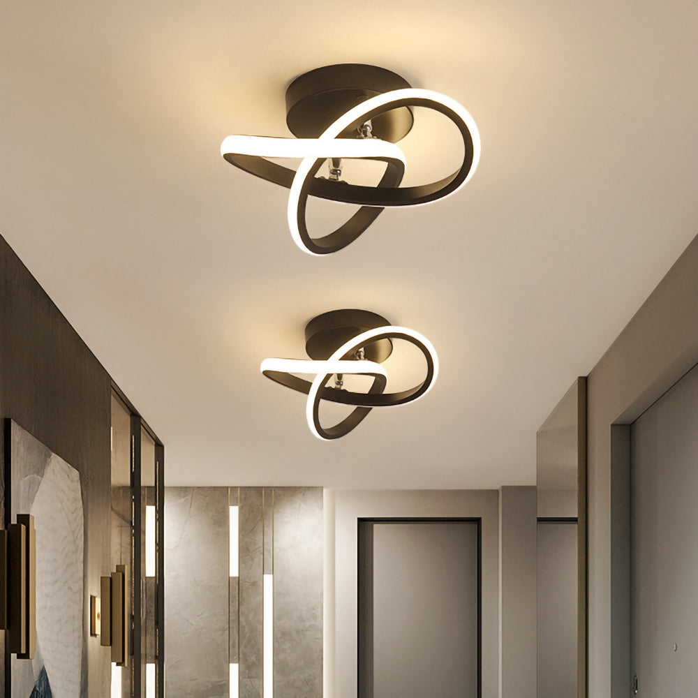 Deckenleuchte mit LED-Beleuchtung, schwarzem Metallrahmen