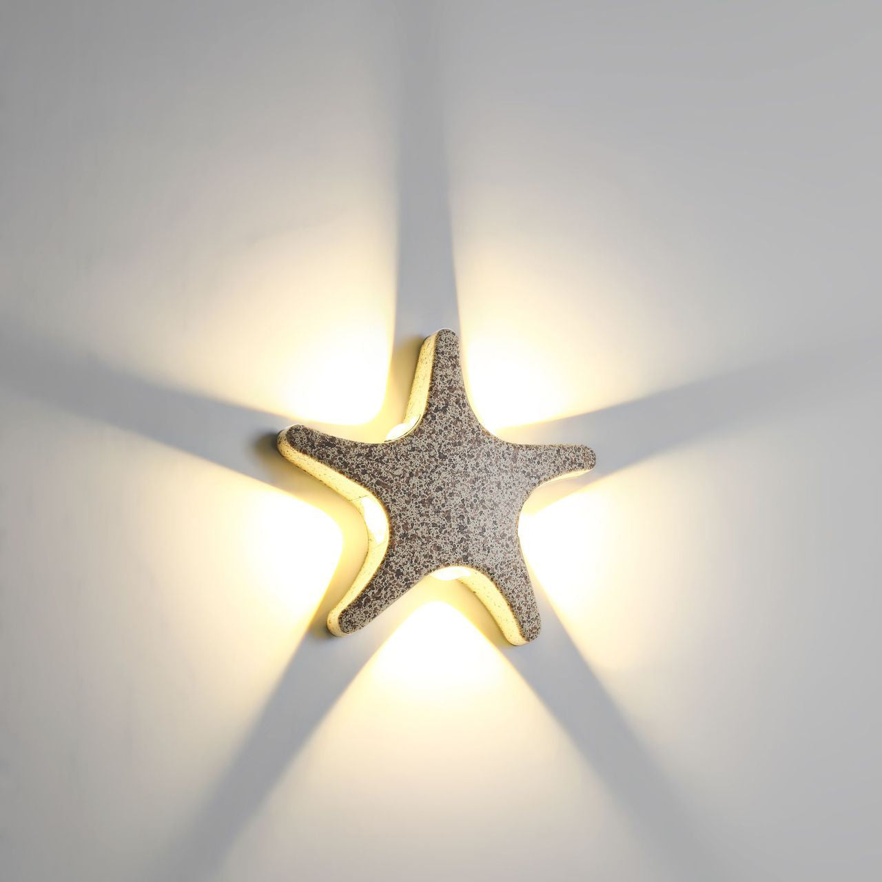 Moderne, schlichte LED-Wandleuchte aus Aluminium im Seestern-Design, wasserdicht, für die Terrasse