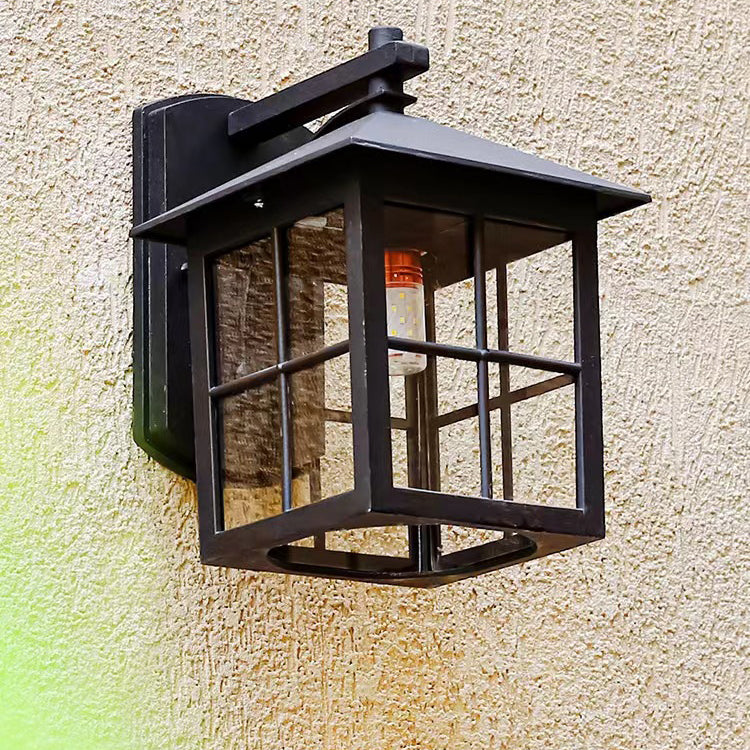 Moderne Einfachheit Wasserdicht Aluminium Quadrat Glas Schirm 1-Licht Wand Sconce Lampe Für Outdoor Patio | Karnz