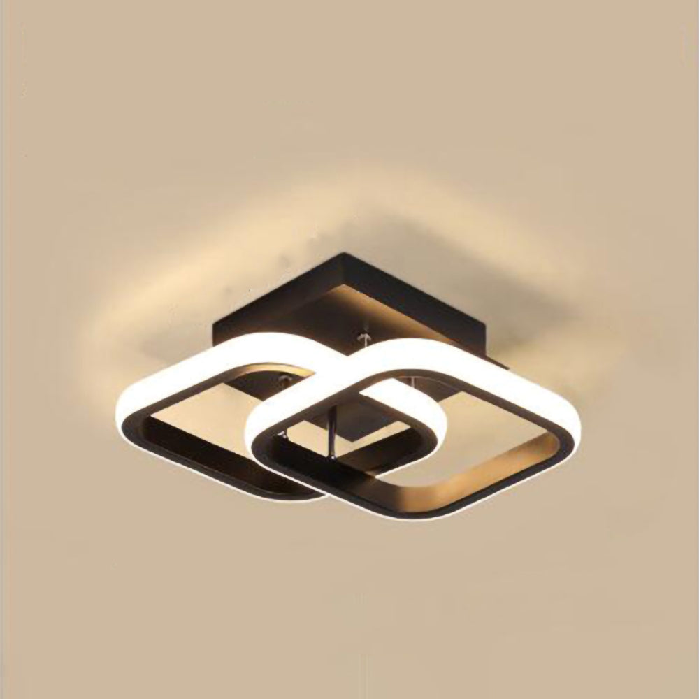 Deckenleuchte mit LED-Beleuchtung, schwarzem Metallrahmen