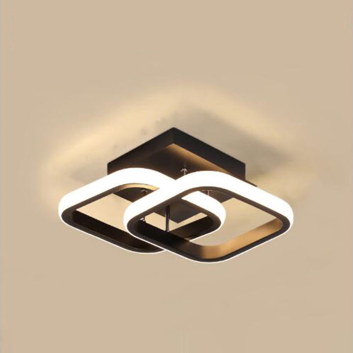 Deckenleuchte mit LED-Beleuchtung, schwarzem Metallrahmen