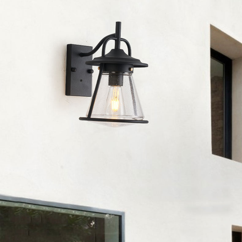 Wasserdichte Glasscone-Schirm 1-Licht Außenwandlampe | Karnz