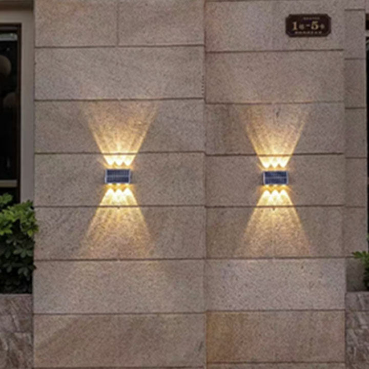 Zeitgenössische industrielle Solar wasserdichte ABS Säulen LED Wandlampe für den Außenbereich | Karnz