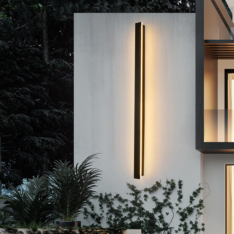Lange, rechteckige LED-Wandleuchte aus Aluminium und Acryl für den Garten