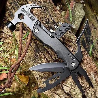 Multifunktionszange mit klappbarem Nagelhammer