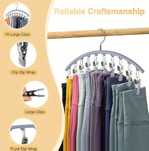 Leggings-Organizer Kleiderbügel mit Gummi-Clips | Karnz