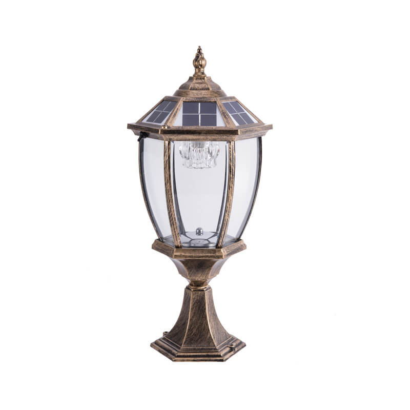 Wasserdichte, solarbetriebene Gartenleuchte aus Aluminium und Glas mit 1-flammigem Design