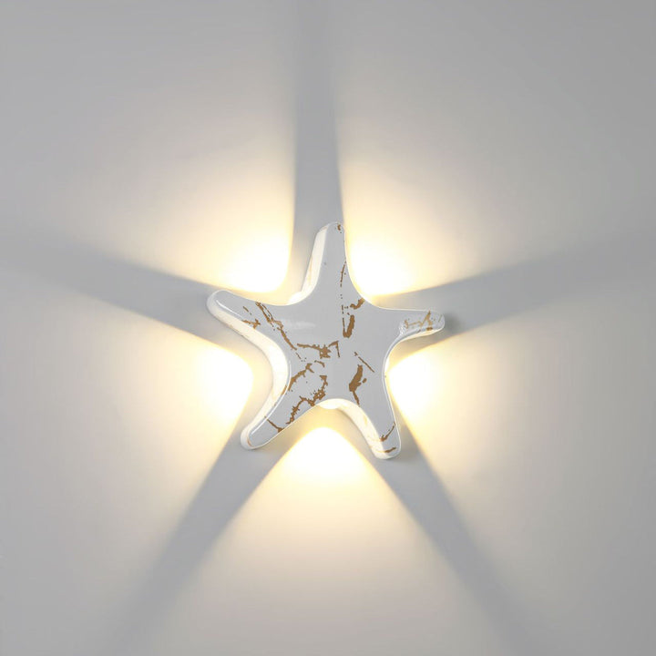 Moderne, schlichte LED-Wandleuchte aus Aluminium im Seestern-Design, wasserdicht, für die Terrasse