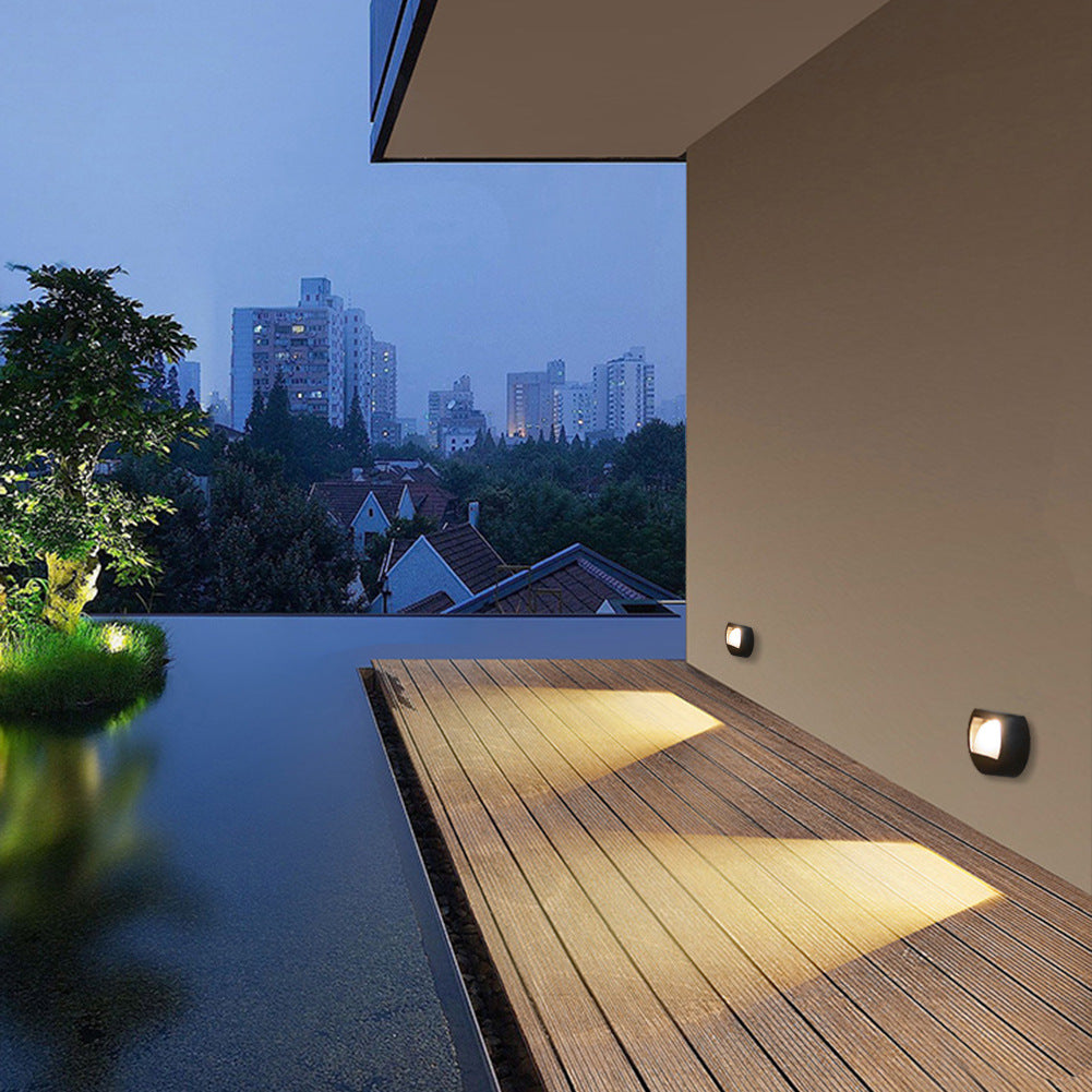 Runde/Quadratische LED-Solar-Terrassentreppenleuchte, wasserdicht, mit Solarbetrieb, wasserdicht
