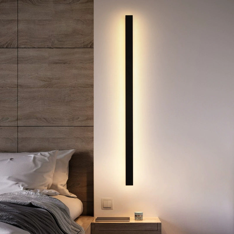 Lange, rechteckige LED-Wandleuchte aus Aluminium und Acryl für den Garten