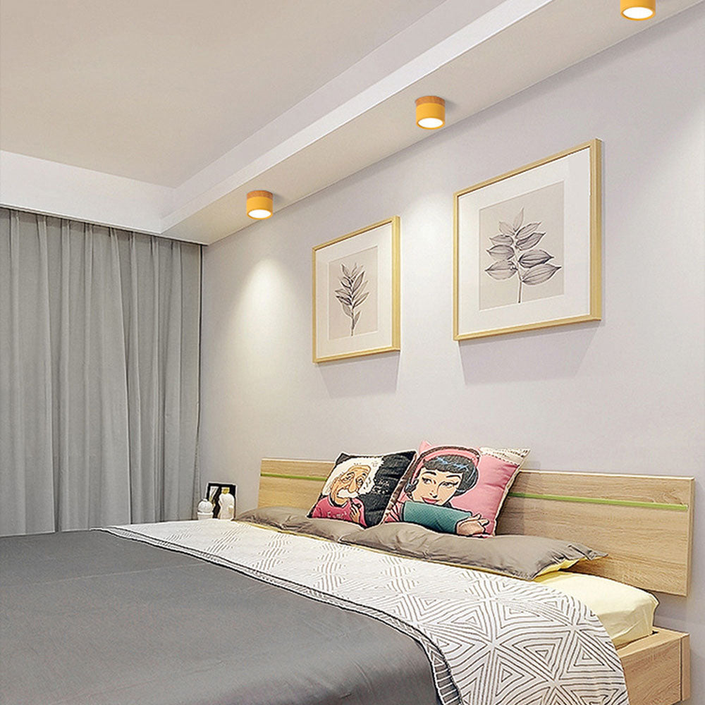 Moderne LED-Deckenleuchte, flächenbündig, zylinderförmig