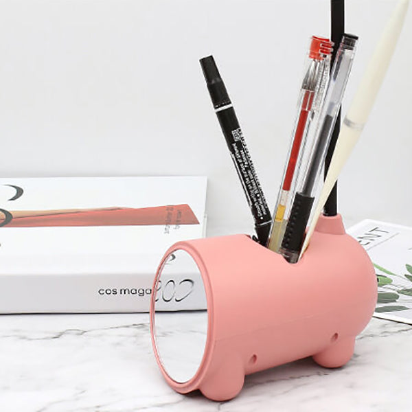 LumoBun Tischleuchte – Niedliche LED-Schreibtischlampe mit Stifthalter und USB-Anschluss