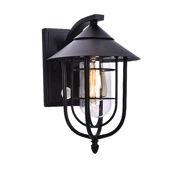 Zeitgenössische industrielle Eisen wasserdichte menschliche Körpersensor 1-Licht Außenwand Sconces Lampe für Außenpatio | Karnz