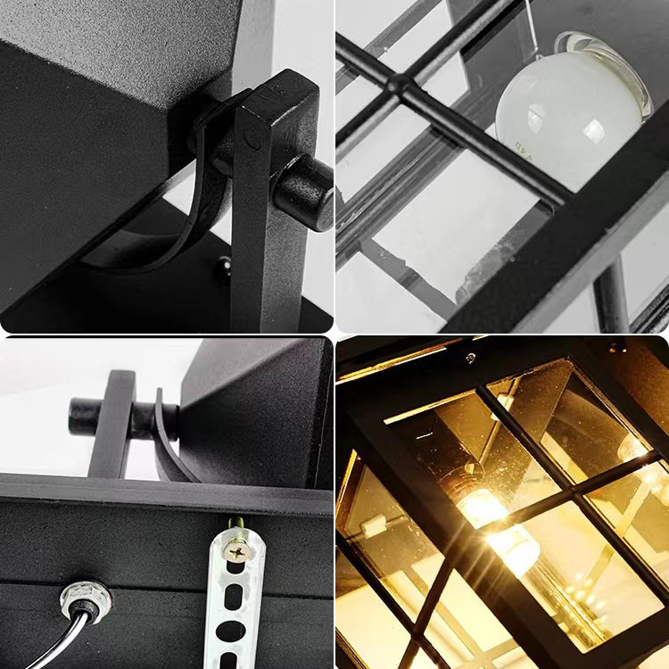 Moderne Einfachheit Wasserdicht Aluminium Quadrat Glas Schirm 1-Licht Wand Sconce Lampe Für Outdoor Patio | Karnz