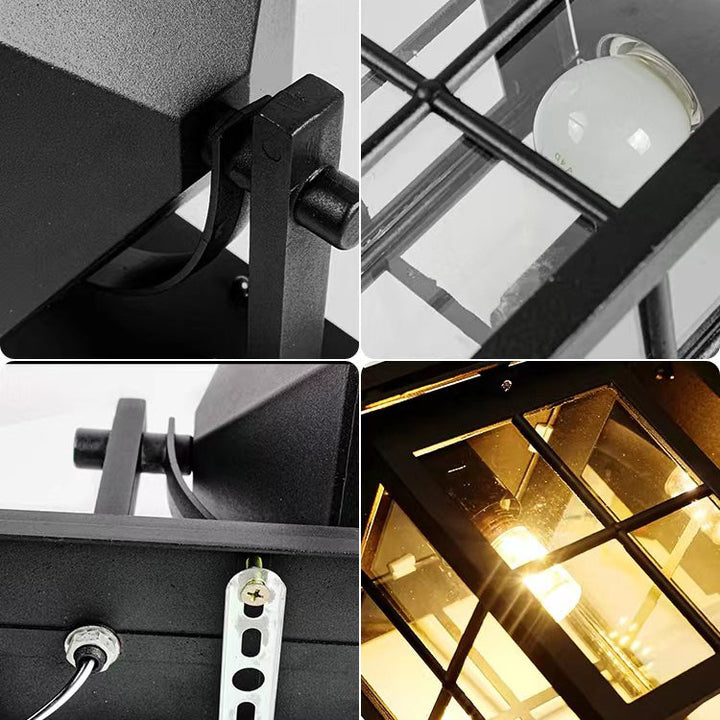 Moderne Einfachheit Wasserdicht Aluminium Quadrat Glas Schirm 1-Licht Wand Sconce Lampe Für Outdoor Patio | Karnz