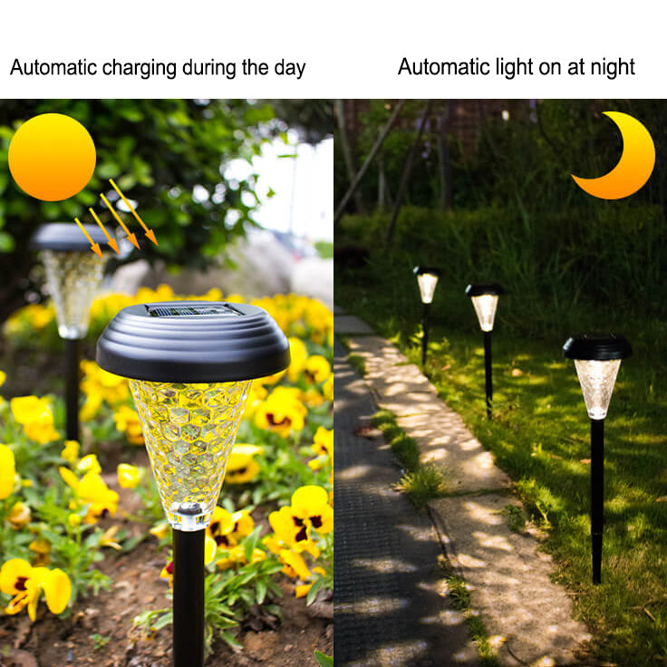 Moderne Solar Glas Kegel LED Außen Garten Bodeneinbau Landschaftslicht | Karnz