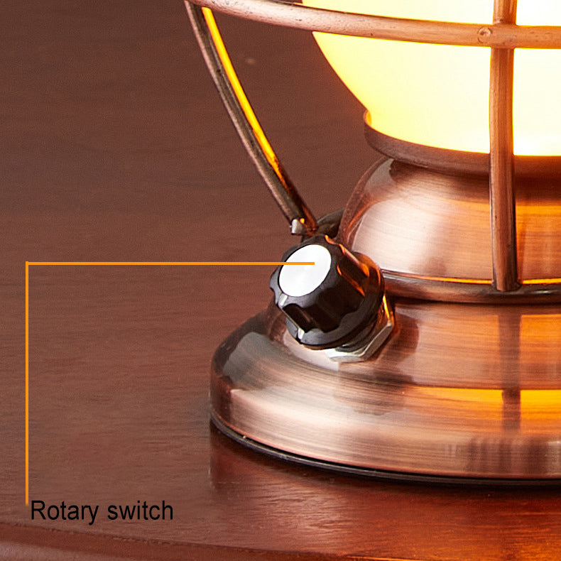 Traditionelles Bauernhaus Wasserdichte Wiederaufladbare Eisen Acryl Zylinder LED Tischlampe Für Unterhaltungsraum | Karnz