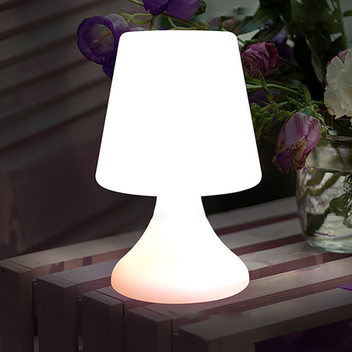 Moderne Minimalistische PE Becherform USB LED Tischlampe Nachtlicht für Außenpatio | Karnz