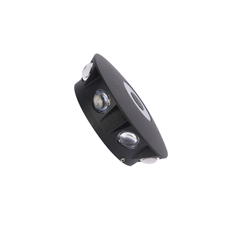 Moderne skandinavische LED-Wandleuchte mit rundem Aluminiumschirm für die Terrasse