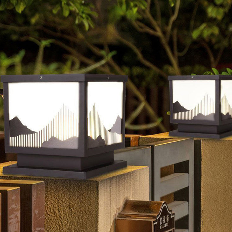 Traditionelle chinesische Aluminium-Glas-Quadrat-LED-wasserdichte Solar-Landschaftsleuchte für den Außenbereich Patio | Karnz