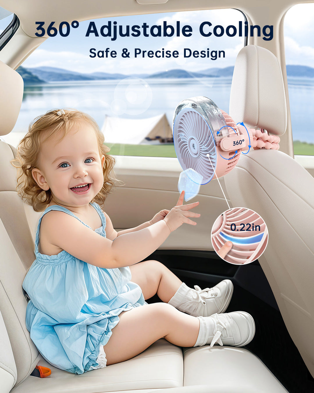 Misting Kinderwagens Fan – Tragbarer Babyfan mit Spray | Karnz