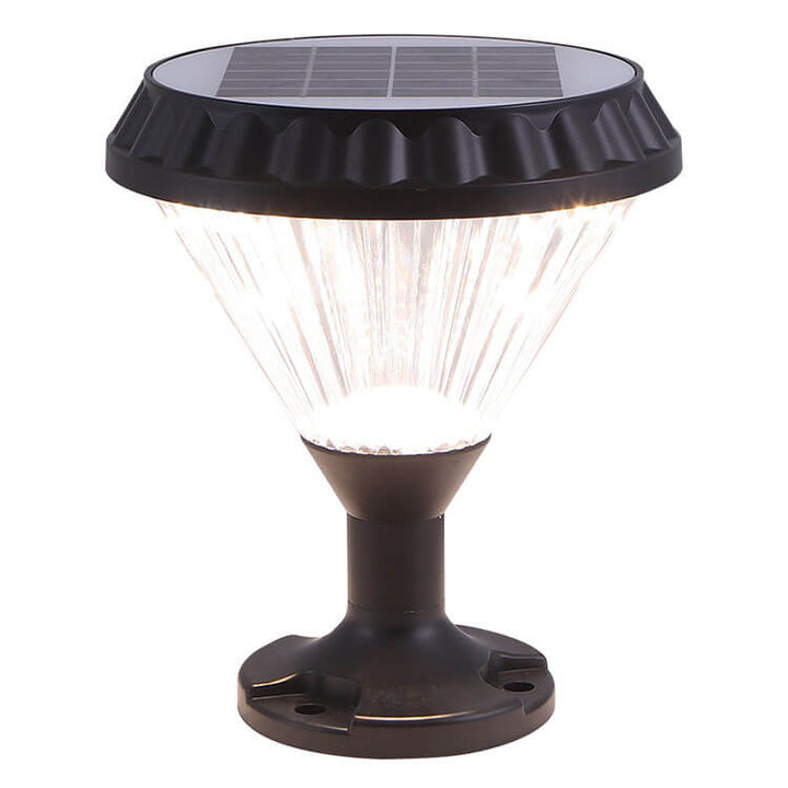 Modernes schwarzes Solar-Druckguss-Aluminium-Glas-Außen-Patio-Wasserdicht-Säulen-Hochlicht | Karnz