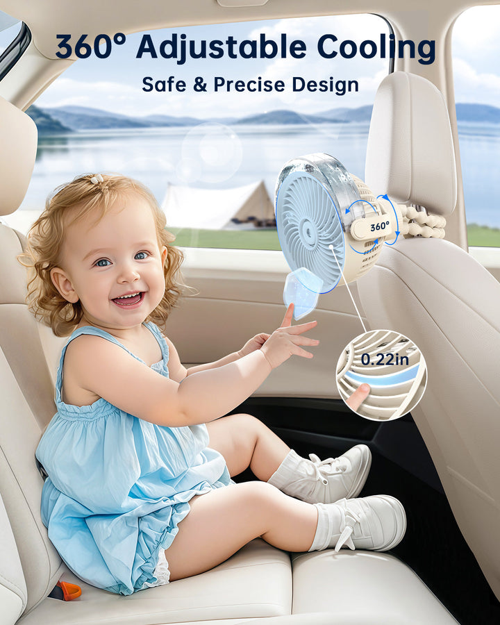 Misting Kinderwagens Fan – Tragbarer Babyfan mit Spray | Karnz