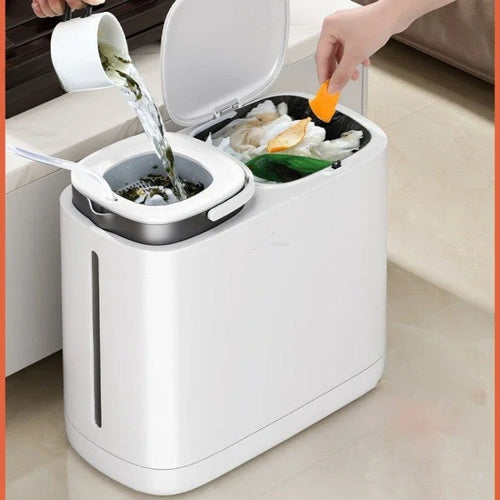 Dual Compartment Dry Wet Section Efficient Modern Home Trash Can | Karnz