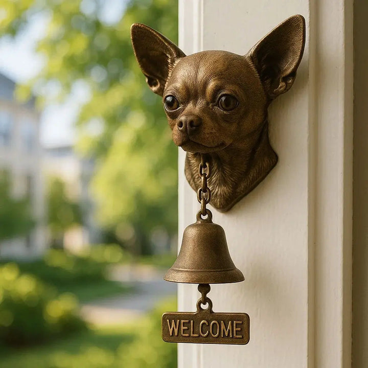 Willkommensglocke „Schäfer“ aus Bronze – Elegante Wandglocke mit Schäferhundmotiv
