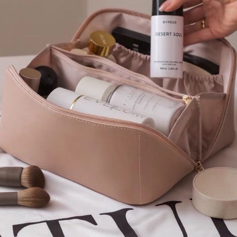 Tragbare Reisekosmetiktasche aus Leder | Karnz