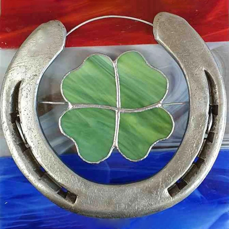 Sandsberg | Glücks-Hufeisen Deko | Vierblättriges Kleeblatt Wandornament