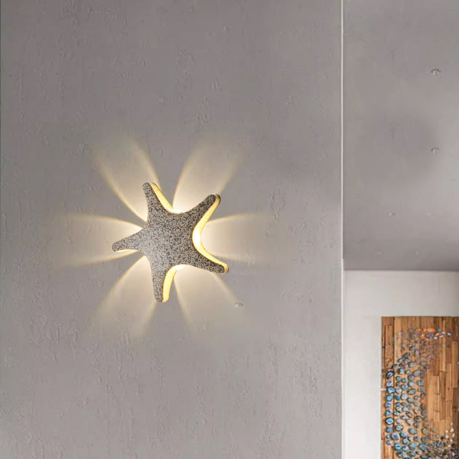 Moderne, schlichte LED-Wandleuchte aus Aluminium im Seestern-Design, wasserdicht, für die Terrasse