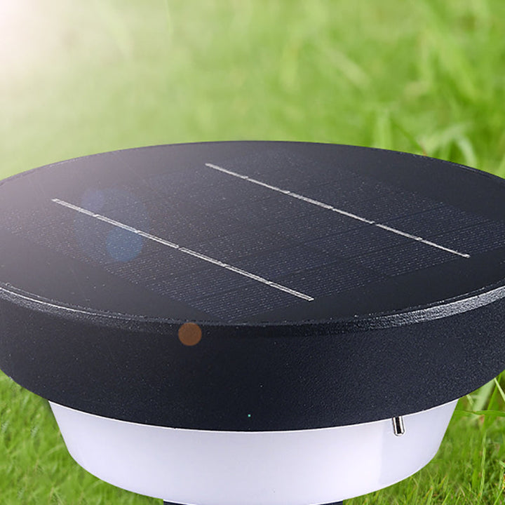 Moderne Einfachheit Wasserdichte Solar Ronde Aluminium Acryl Außenlichter Für Garten | Karnz