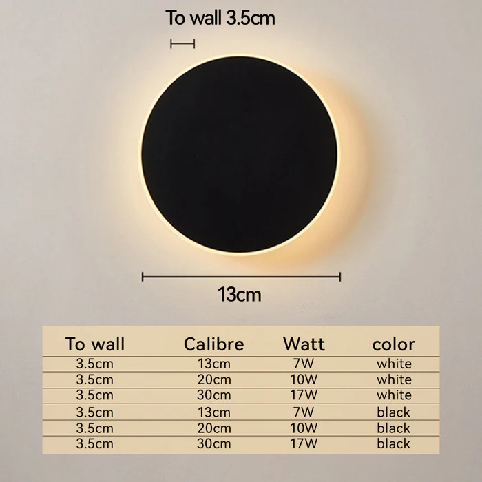 Elegante LED-Wandleuchte für den Außenbereich - Minimalistisches rundes Design