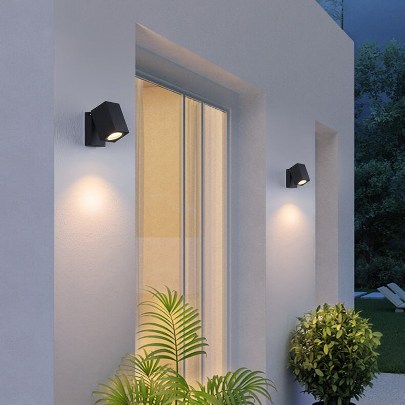 Modernes Outdoor-Wasserdichtes Quadrat-Spotlight Einstellbarer Winkel LED Garten Wand Sconce Lampe | Karnz