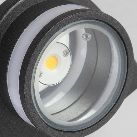 Moderne zylindrische Druckguss-Aluminium LED wasserdichte Außen-Garten-Wandleuchte | Karnz