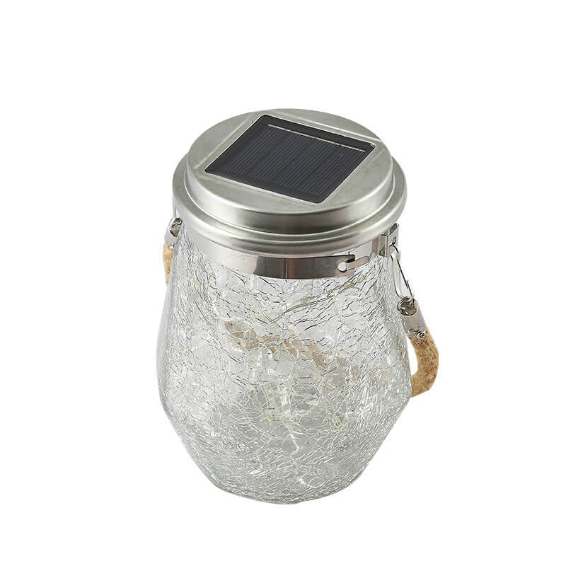 Zeitgenössische kreative Crackle-Glasflasche Stern-Dekor LED Solar-Lichterkette für den Außenbereich Patio | Karnz