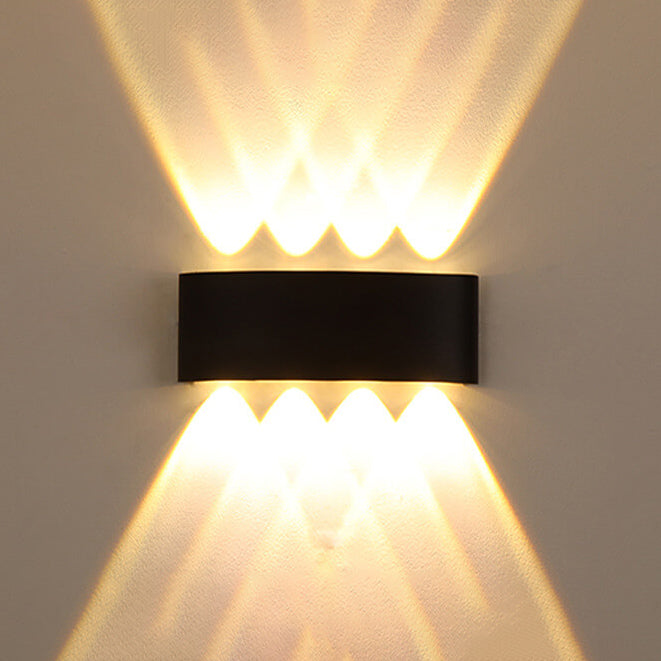 Moderne Outdoor Bogenauf- und Abwärtsstrahler LED Außen wasserdichte Wandleuchte | Karnz