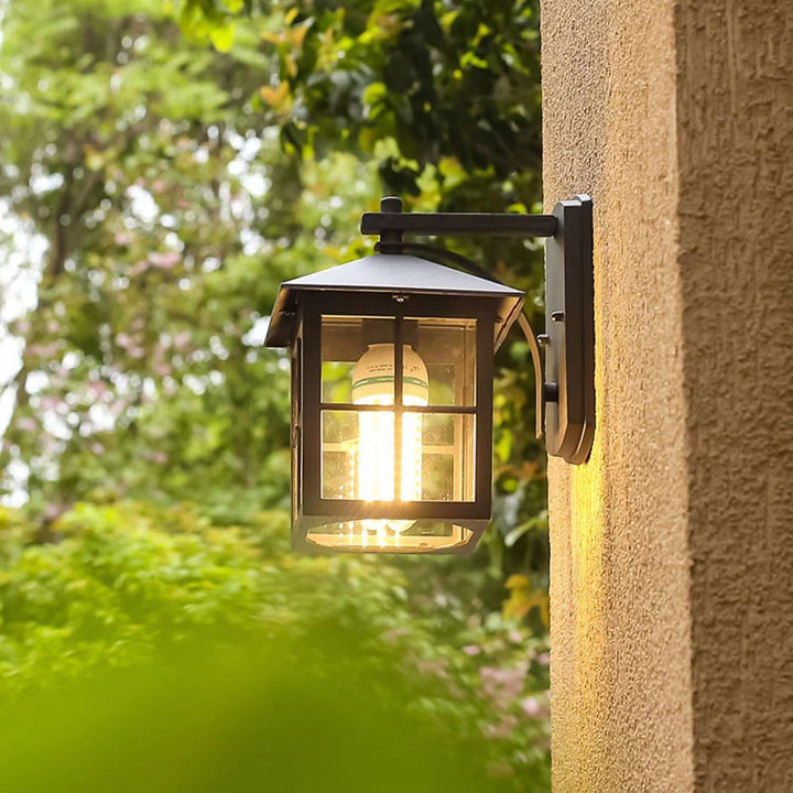 Moderne Einfachheit Wasserdicht Aluminium Quadrat Glas Schirm 1-Licht Wand Sconce Lampe Für Outdoor Patio | Karnz
