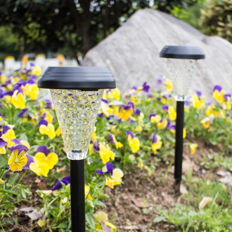 Moderne Solar Glas Kegel LED Außen Garten Bodeneinbau Landschaftslicht | Karnz