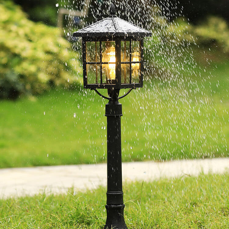 Industrielle Solar-Wasserdichte Druckguss-Aluminium-Glas 1-Licht Außenrasenlandschaftsbeleuchtung | Karnz