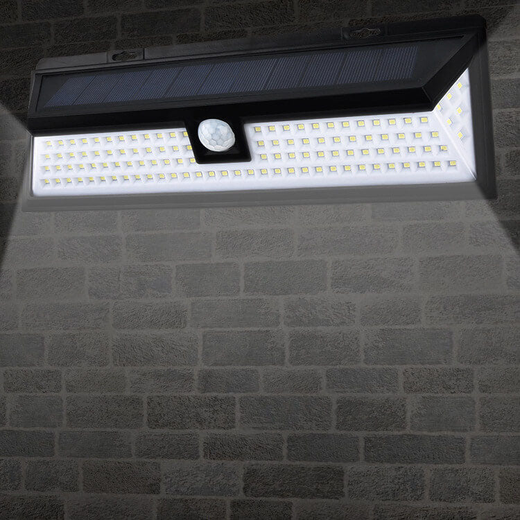 Moderne schwarze rechteckige menschliche Sensor Solar wasserdichte Außen Garten LED Wandlampe | Karnz