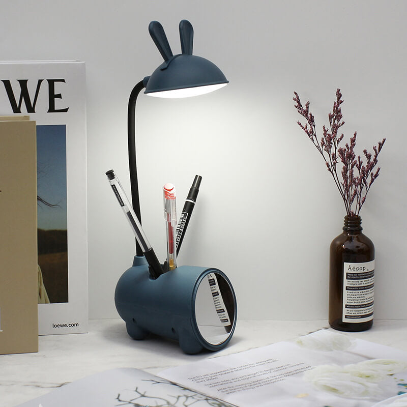 Kreative Cartoon-Hase-LED-Touch-USB-Stifthalter-Schreibtischlampe mit LED-Touch-USB-Stifthalter