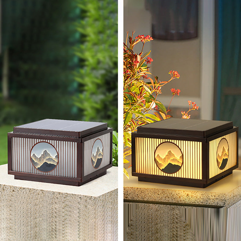 Modern minimalist Solar wasserdicht quadratisch Aluminium Glas LED Postkopflicht für Garten | Karnz