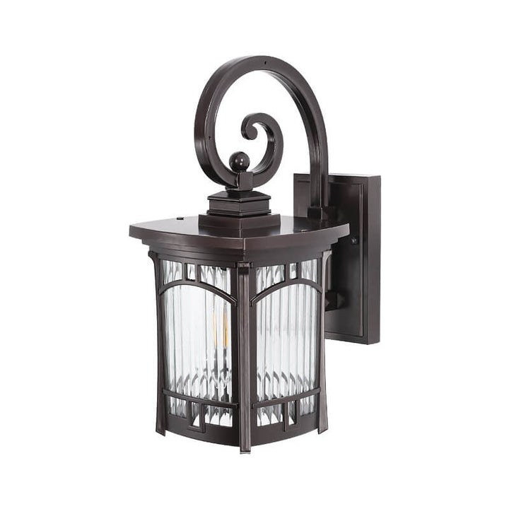 Moderne quadratische Aluminium-Glas-carved 1-Licht Außen wasserdichte Wandlampe | Karnz