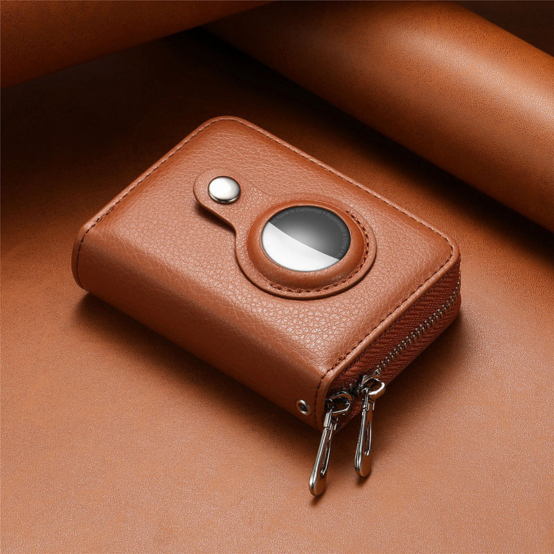 Intelligente AirTag-Zip RFID Leder Geldbörse