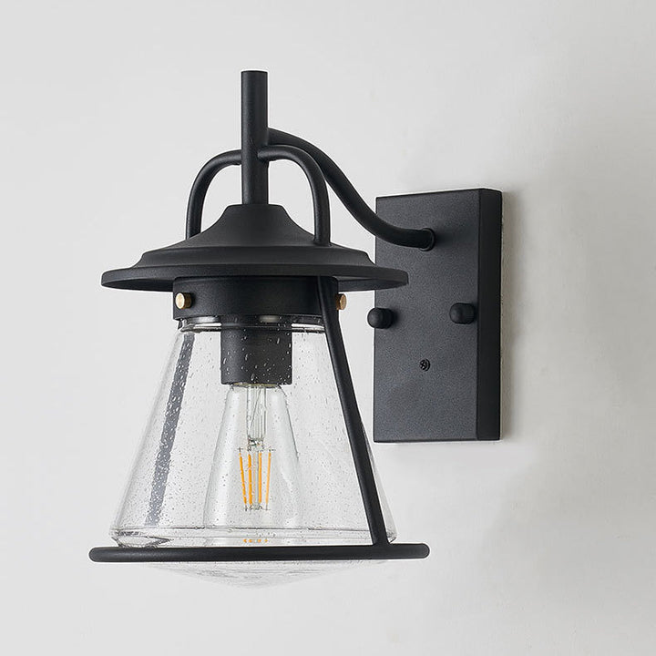 Wasserdichte Glasscone-Schirm 1-Licht Außenwandlampe | Karnz