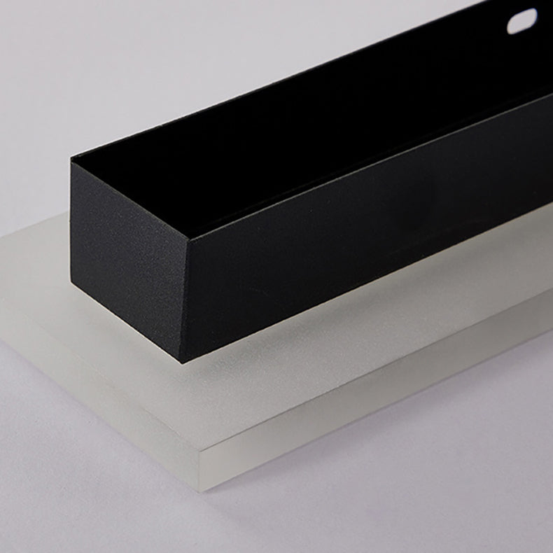 Lange, rechteckige LED-Wandleuchte aus Aluminium und Acryl für den Garten