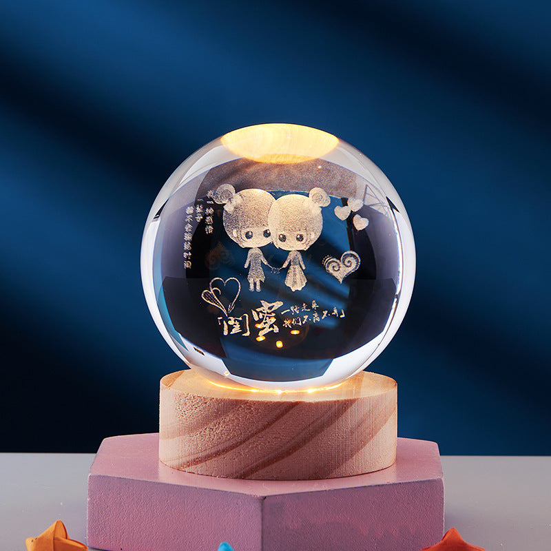 CrystalLight – 3D-Kristall-Nachtlampe mit LED-Beleuchtung | Stimmungsbeleuchtung für Schlaf- oder Wohnzimmer