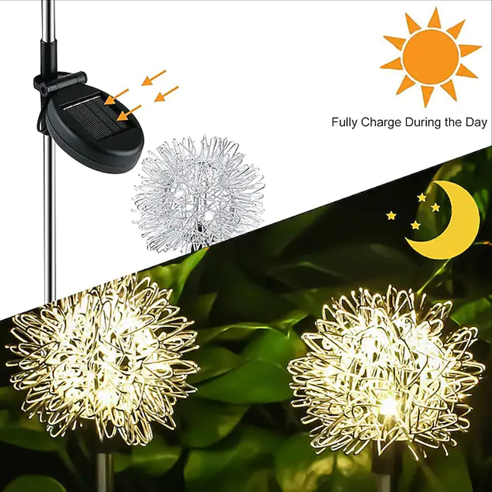 Solar LED Gartenlampe ( 2 Stück) Löwenzahn-Design mit Spieß | Karnz
